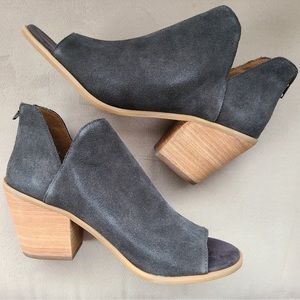 Susina Suede Peep-Toe Booties